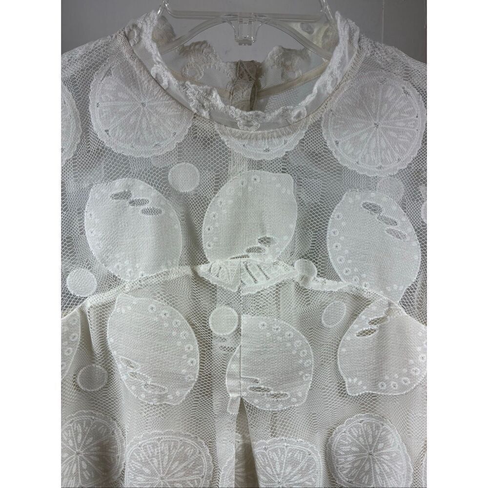 HD in Paris Anthropologie Lemon Lily Lace Blouse in Ivory Size 2 - Picture 2 of 9